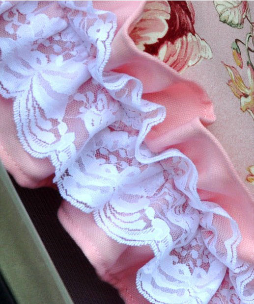 Universal 100% Cotton hawaiian floral Print Lace Auto Car Seat Cover 19pcs Sets - Pink