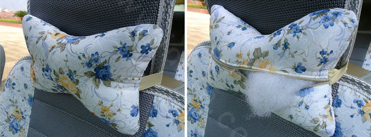Universal Flax Cotton Hawaiian floral Print Car Seat Cover Auto Cushion 10pcs Sets - Blue