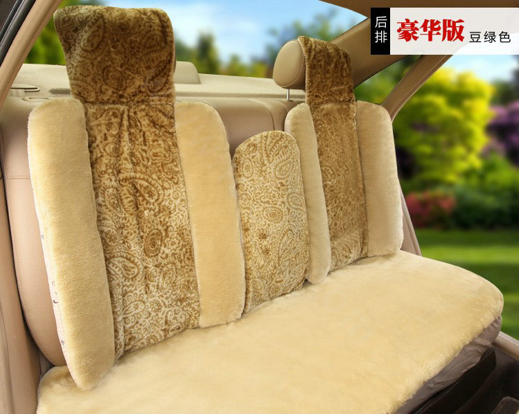 Universal Winter Plush floral Print Car Seat Cover Auto Cushion 8pcs Sets - Green