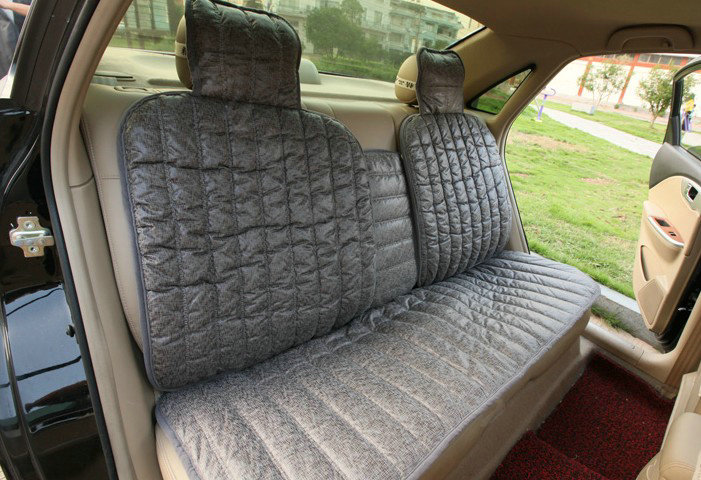 Universal Winter Suede nap floral Print Car Seat Cover Auto Cushion 6pcs Sets - Gray