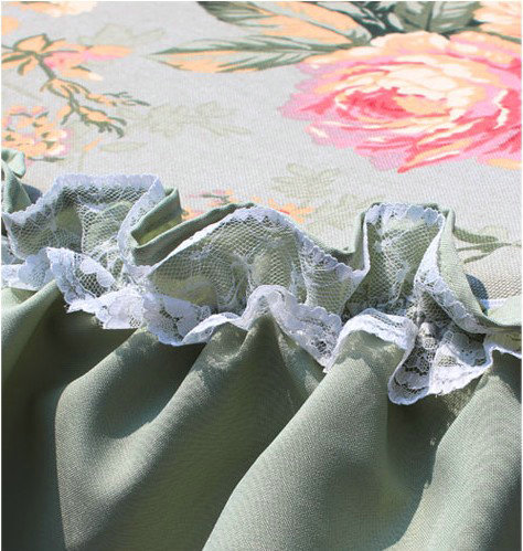 Universal Woman Pure Cotton flower Print Lace Auto Car Seat Cover 19pcs Sets - Blue