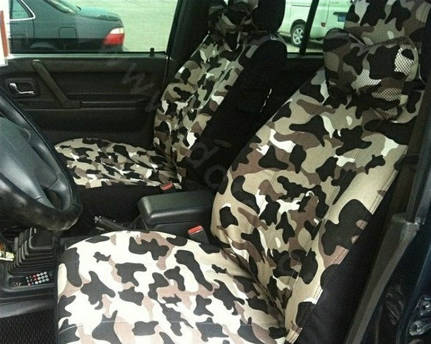 Customized Cloth Camo Auto Car Seat Covers 11pcs Sets for Vehicle - Green