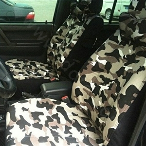 Customized Cloth Camo Auto Car Seat Covers 11pcs Sets for Vehicle - Green