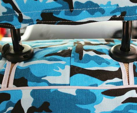 Customized Cotton Camo Auto Car Seat Covers 8pcs Sets for Vehicle - Blue