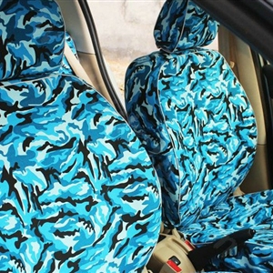 Customized Cotton Camo Auto Car Seat Covers 8pcs Sets for Vehicle - Blue
