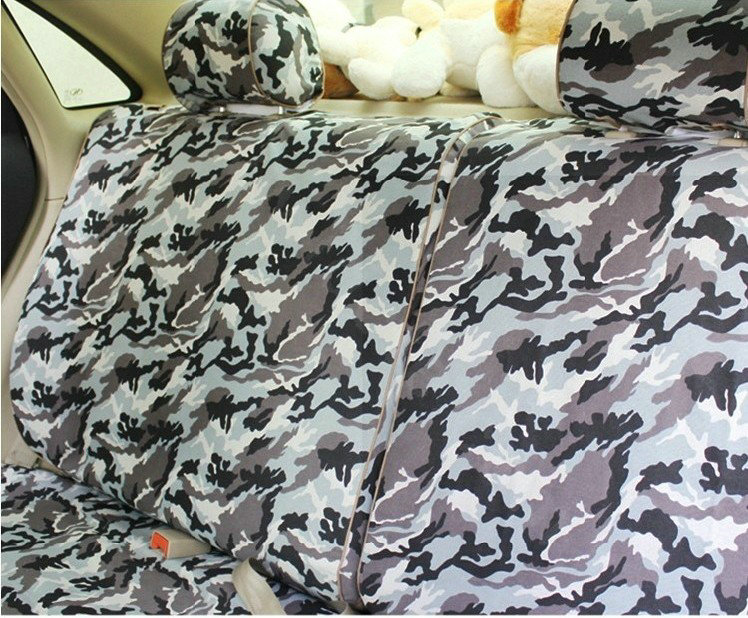 Customized Cotton Camo Auto Car Seat Covers 8pcs Sets for Vehicle - Green