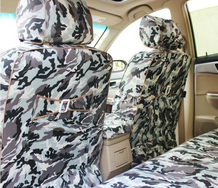 Customized Cotton Camo Auto Car Seat Covers 8pcs Sets for Vehicle - Green