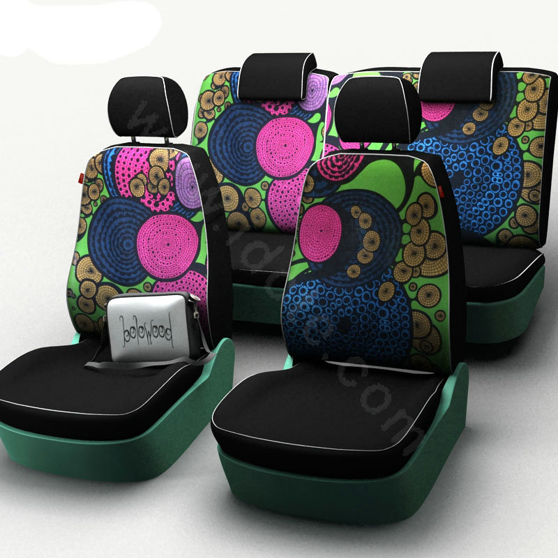 Gypsy Circle Customized Cotton Auto Car Seat Covers 8pcs Sets for Vehicle - Pink