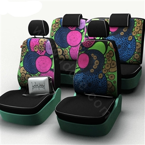 Gypsy Circle Customized Cotton Auto Car Seat Covers 8pcs Sets for Vehicle - Pink