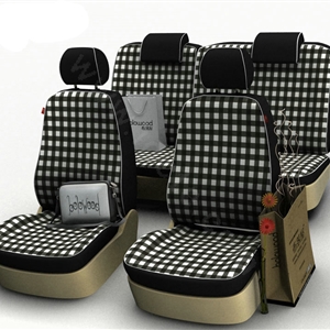 Lattice Customized Cotton Auto Car Seat Covers 8pcs Sets for Vehicle - White