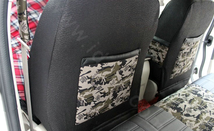 Tailored Leatherette Camo Auto Car Seat Covers 13pcs Sets for Vehicle - Green
