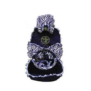 Universal Plush Velvet Zebra print Lace Auto Car Seat Cover 18pcs Sets - Black