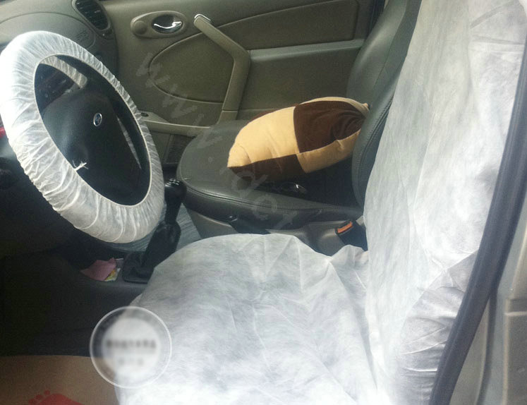 Universal Non-woven Front Disposable Automotive Seat Covers 5pieces - White