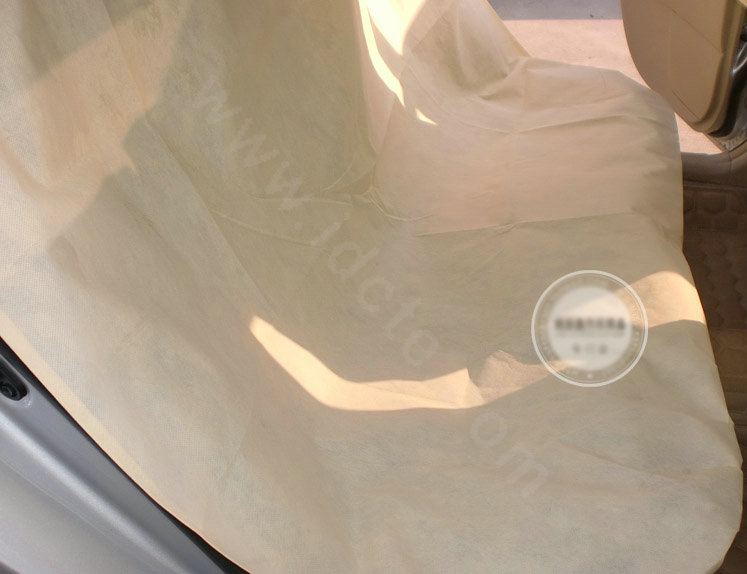 Universal Non-woven Rear Bench Disposable Automotive Car Seat Covers - Beige