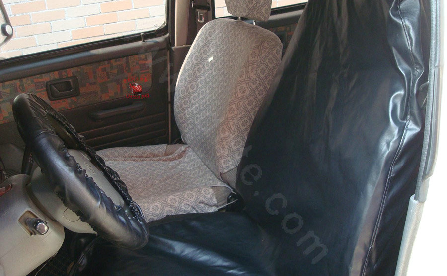 Universal PU Leather Disposable Car Seat + Steering Wheel + Brake Covers 3pieces Sets - Black