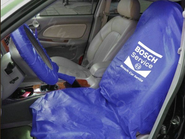 Universal PU Leather Disposable Car Seat + Steering Wheel + Brake Covers 3pieces Sets - Blue