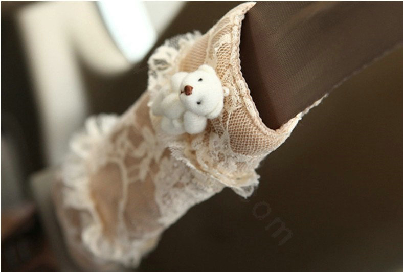 Bear Bud Silk Velvet Automotive Seat Safety Belt Covers Car Decoration 2pcs - Beige