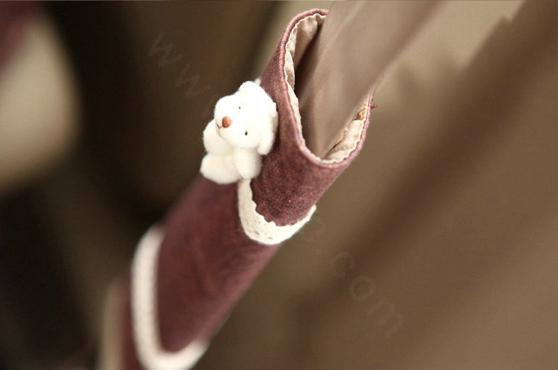 Bear Bud Silk Velvet Automotive Seat Safety Belt Covers Car Decoration 2pcs - Brown