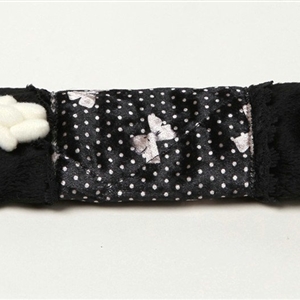 Bear Polka Dot Bowknot Bud Silk Velvet Automotive Seat Safety Belt Covers Car Decoration 2pcs - Black