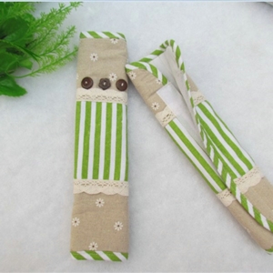 Best Lace Cloth Cotton Floral Print Automotive Seat Safety Belt Covers Car Decoration 2pcs - Green