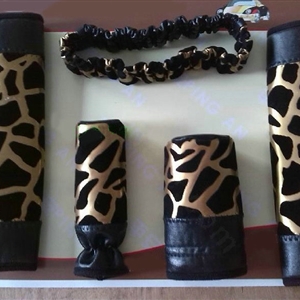 Cheapest Leopard Print PU Leather Automotive Interior Car Decoration 5pcs Sets - Gold