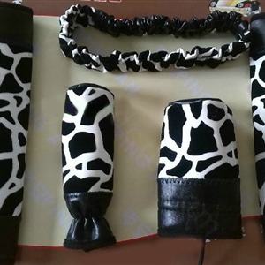 Cheapest Leopard Print PU Leather Automotive Interior Car Decoration 5pcs Sets - White