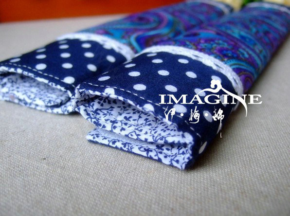 Classic Cloth Cotton Floral Print Lace Auto Seat Safety Belt Covers Car Decoration 2pcs - Blue