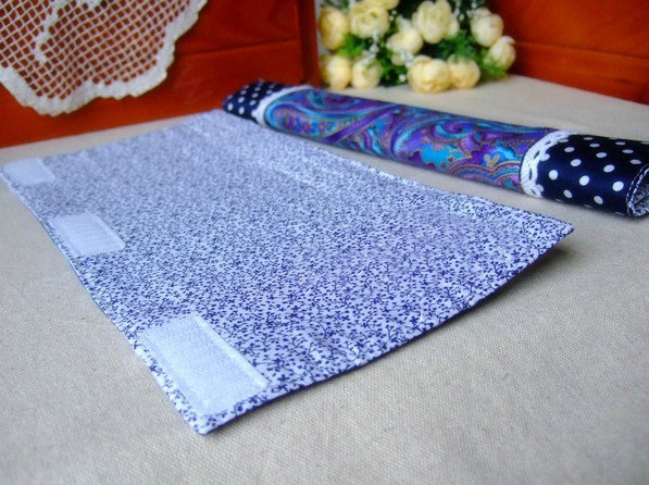 Classic Cloth Cotton Floral Print Lace Auto Seat Safety Belt Covers Car Decoration 2pcs - Blue