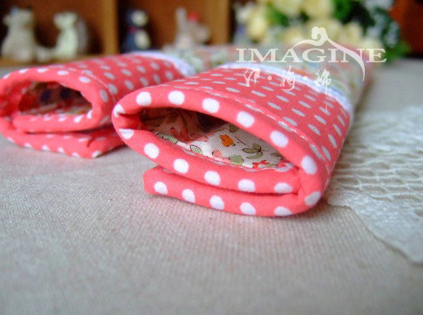 Classic Cloth Cotton Floral Print Lace Auto Seat Safety Belt Covers Car Decoration 2pcs - Pink