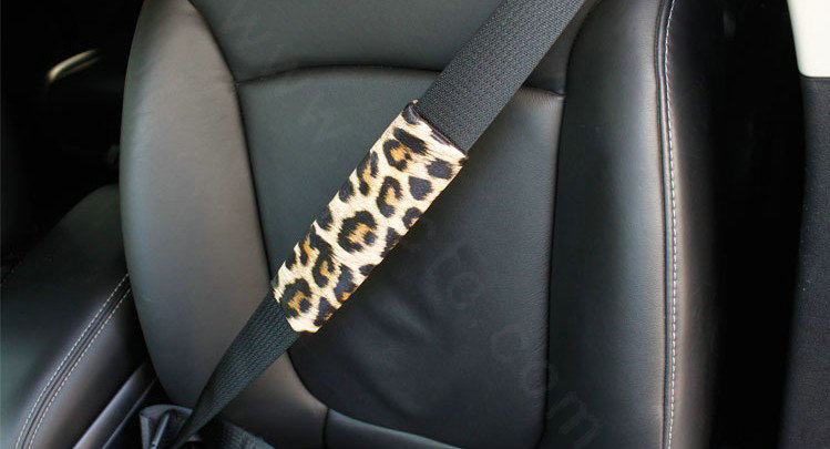 Classic Leopard Print PU Leather Automotive Interior Car Decoration 5pcs Sets - Brown
