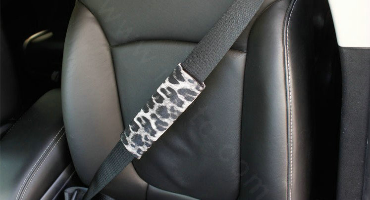 Classic Leopard Print PU Leather Automotive Interior Car Decoration 5pcs Sets - Grey