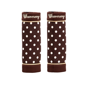 Classic Polka Dot Synthetic Fiber Automotive Seat Safety Belt Covers Car Decoration 2pcs - Brown