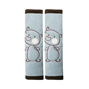 Cute Cartoon Bear Velvet Automotive Seat Safety Belt Covers Car Decoration 2pcs - Grey