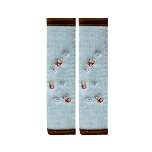 Cute Cartoon Cat Velvet Automotive Seat Safety Belt Covers Car Decoration 2pcs - Grey