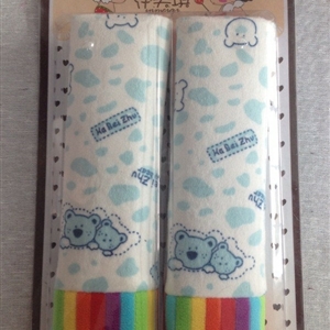 Cute Girls Cartoon Bear Velvet Automotive Seat Safety Belt Covers Car Decoration 2pcs - Blue