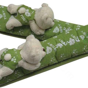 Cute Toby Cartoon Bear Velvet Automotive Seat Safety Belt Covers Car Decoration 2pcs - Green