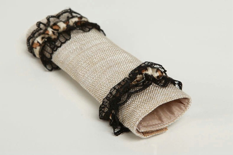 Elegant Bud Silk Velvet Automotive Seat Safety Belt Covers Car Decoration 2pcs - Beige