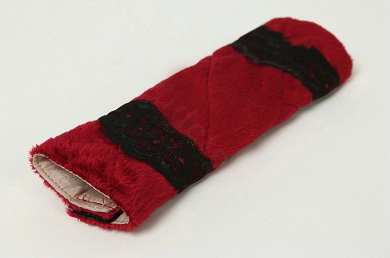 Elegant Bud Silk Velvet Automotive Seat Safety Belt Covers Car Decoration 2pcs - Red