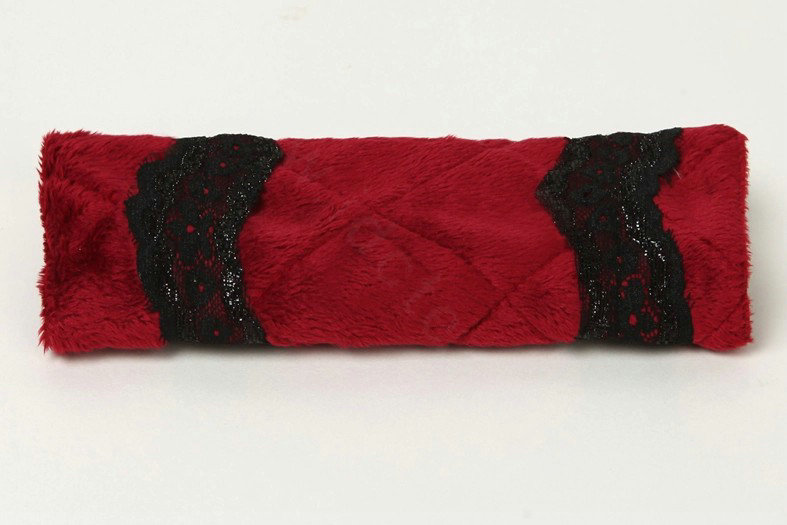 Elegant Bud Silk Velvet Automotive Seat Safety Belt Covers Car Decoration 2pcs - Red