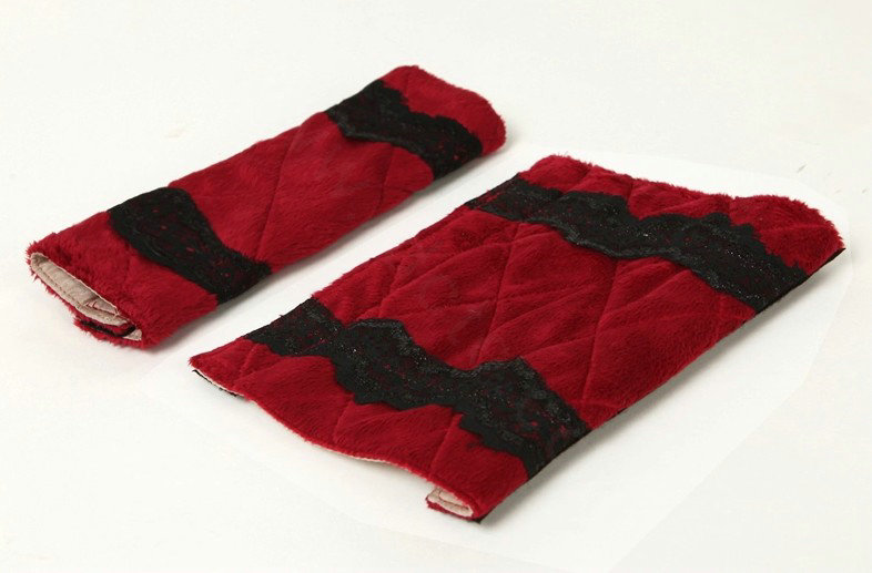 Elegant Bud Silk Velvet Automotive Seat Safety Belt Covers Car Decoration 2pcs - Red