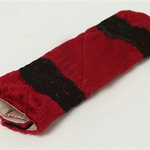 Elegant Bud Silk Velvet Automotive Seat Safety Belt Covers Car Decoration 2pcs - Red