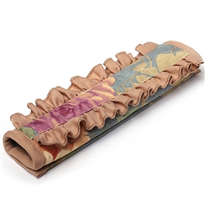 Elegant Cloth Cotton Floral Print Automotive Seat Safety Belt Covers Car Decoration 2pcs - Brown