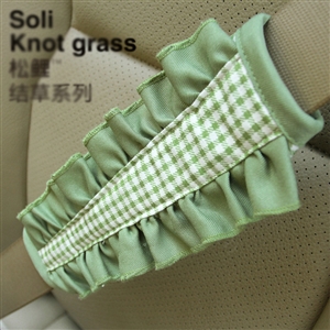Elegant Cloth Cotton Floral Print Automotive Seat Safety Belt Covers Car Decoration 2pcs - Green