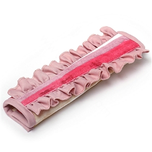 Elegant Cloth Cotton Floral Print Automotive Seat Safety Belt Covers Car Decoration 2pcs - Pink