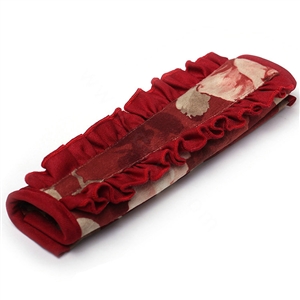 Elegant Cloth Cotton Floral Print Automotive Seat Safety Belt Covers Car Decoration 2pcs - Rose