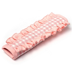 Elegant Cloth Cotton Flower Print Automotive Seat Safety Belt Covers Car Decoration 2pcs - Pink