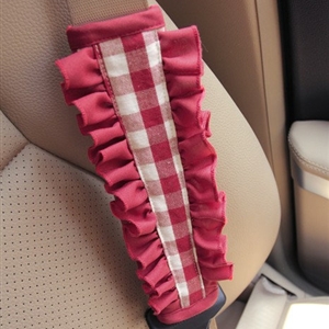 Elegant Cloth Cotton Flower Print Automotive Seat Safety Belt Covers Car Decoration 2pcs - Rose