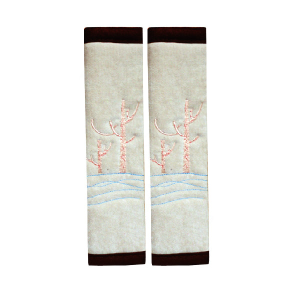 Elegant Tree Velvet Automotive Seat Safety Belt Covers Car Decoration 2pcs - Beige
