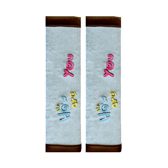 Fun How Are You Letter Velvet Automotive Seat Safety Belt Covers Car Decoration 2pcs - Grey