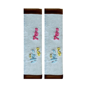 Fun How Are You Letter Velvet Automotive Seat Safety Belt Covers Car Decoration 2pcs - Grey